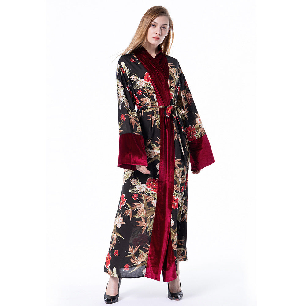 Belted cardigan robe