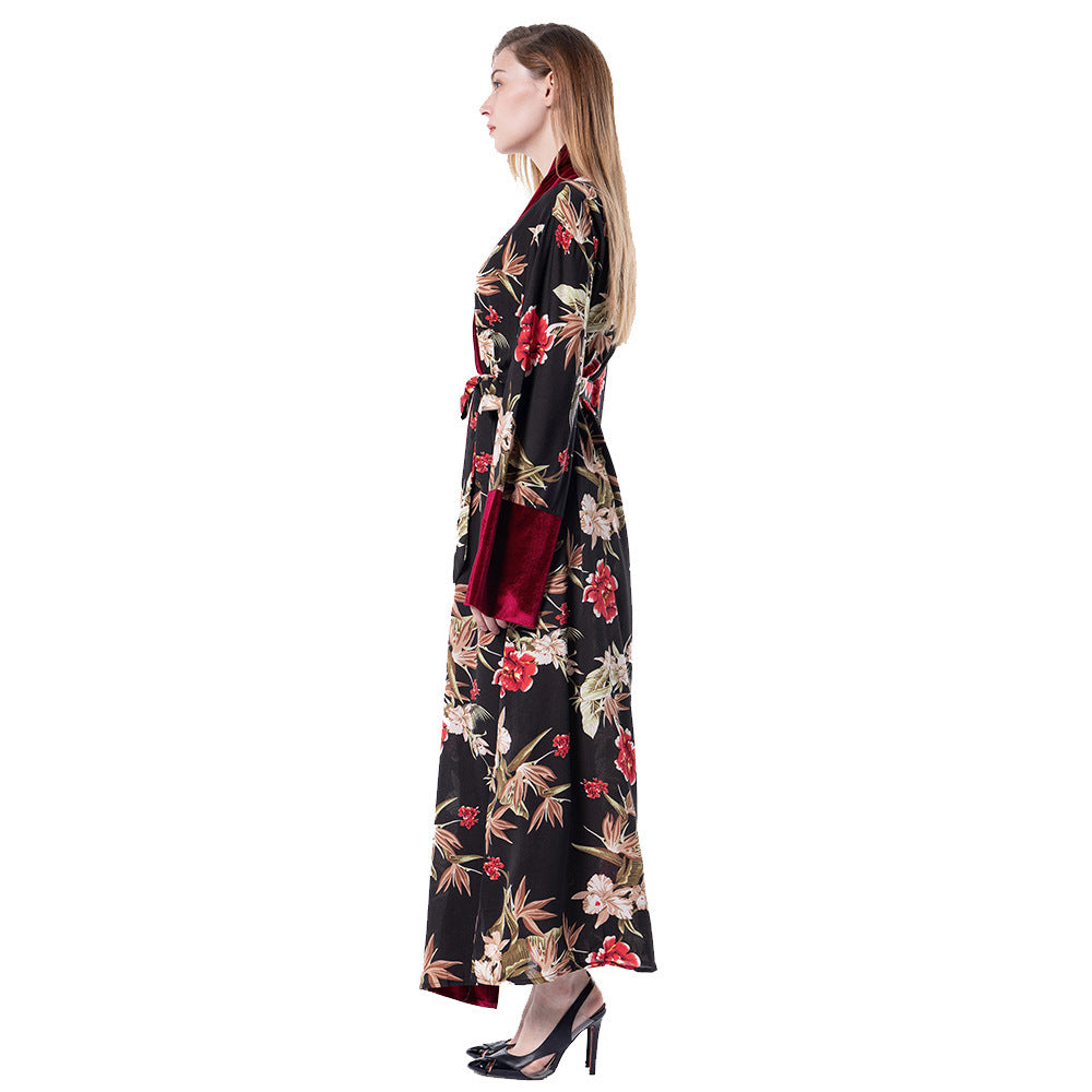 Belted cardigan robe