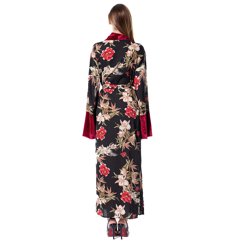 Belted cardigan robe