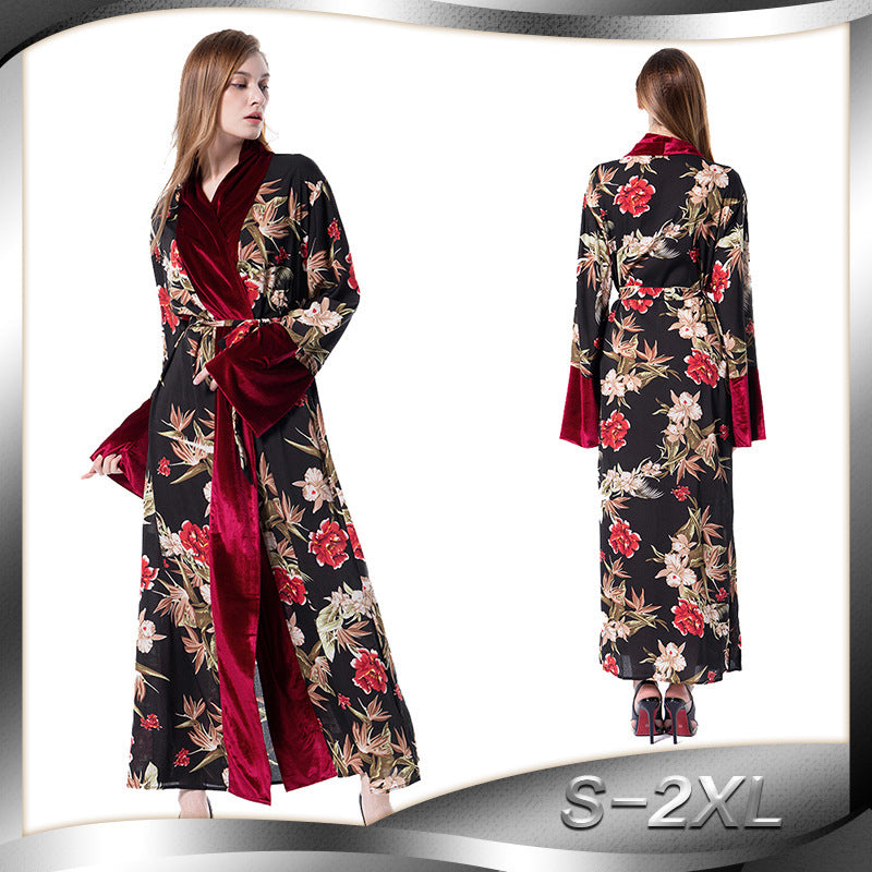 Belted cardigan robe